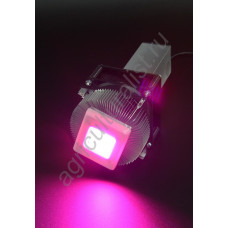 Полноспектровый 50Вт фитосветодиод на радиаторе с активным охлаждением LED grow light "Мегрец"